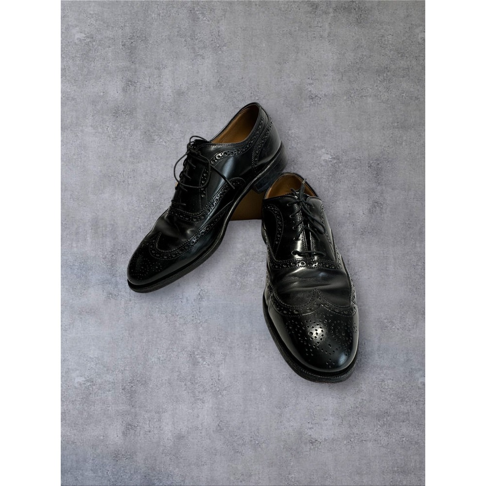 Johnston & Murphy Wingtip Oxford Mens‎ 9.5 Black Brogue Dress Shoes 03501
